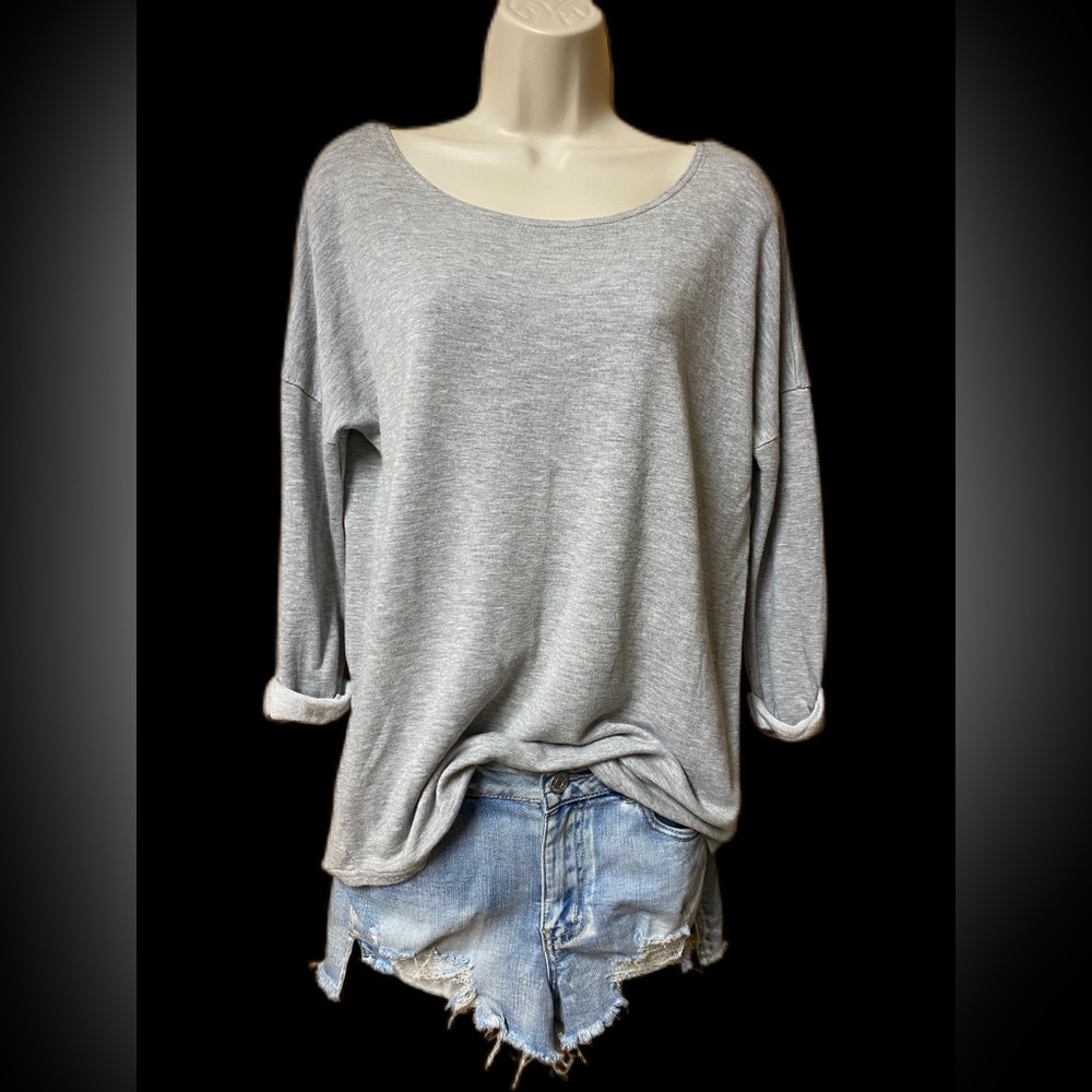 🩶H & M DIVIDED Gray Sweatshirt Slouchy Loose Neck M